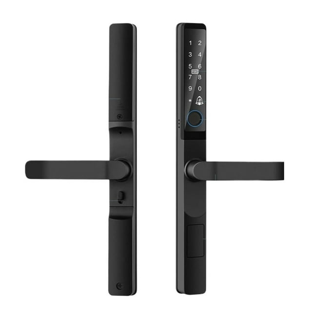 Serrure de Porte d'Entrée Sans Clé à Mortaise 85 92 mm pour Téléphone Intelligent, Poignée Ultrafine, Application, Télécommande, Wi‐Fi, Serrure Intelligente, Installation Facile
