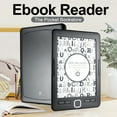 thumbnail image 3 of Book E-Book Reader 6'' Glimmer-Free and Eye-Friendly E-Reader with Protective Case LED Display Light Lightweight Audio Video PDF Reader Black, 3 of 7
