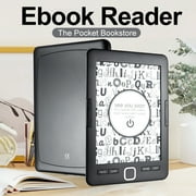 E-Book Reader 6 Glimmer-Free And Eye-Friendly E-Reader With Protective Case LED Display Light Lightweight Audio Video PDF Reader Black