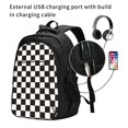thumbnail image 2 of Daiia Black and White Checkerboard Pattern USB Charging Backpack for Men and Women, Anti-Theft Backpack,Travel Backpack,School Backpack,College Backpack,Laptop Backpack, 2 of 7