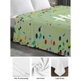 thumbnail image 6 of Happy Birthday Full Size Flat Sheet, Wrinkleproof & Fadeproof Cooling Flat Bed Sheet Only, Sage Green Modern Abstract Art Breathable Soft Bedding Top Sheets 81 x 96 Inches, 6 of 8