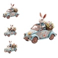thumbnail image 2 of JoyMoreHome Easter Bunny Figurine Decor, Driving White Rabbit Statue Tabletop Ornament, Festival Present for Garden Home Table Office Dining Room Mantle Party Supplies, 2 of 7