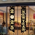 thumbnail image 1 of Black Happy New Year Banner Decorations – 2025 New Years Eve Porch Sign Outdoor Indoor Party Supplies Decors, 1 of 5
