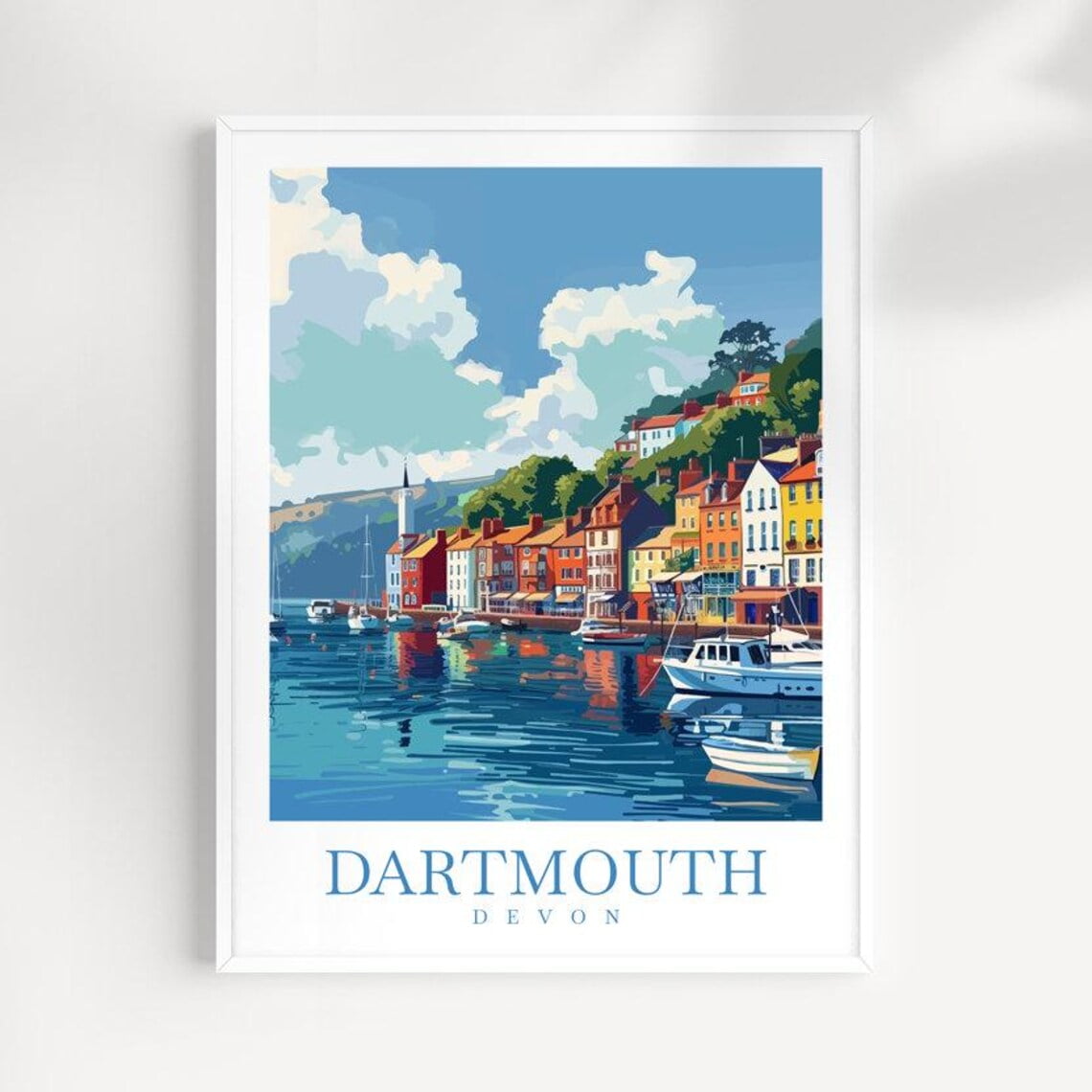 Dartmouth Devon Wall Art Print English Coastal Decor Unframed Paper Print