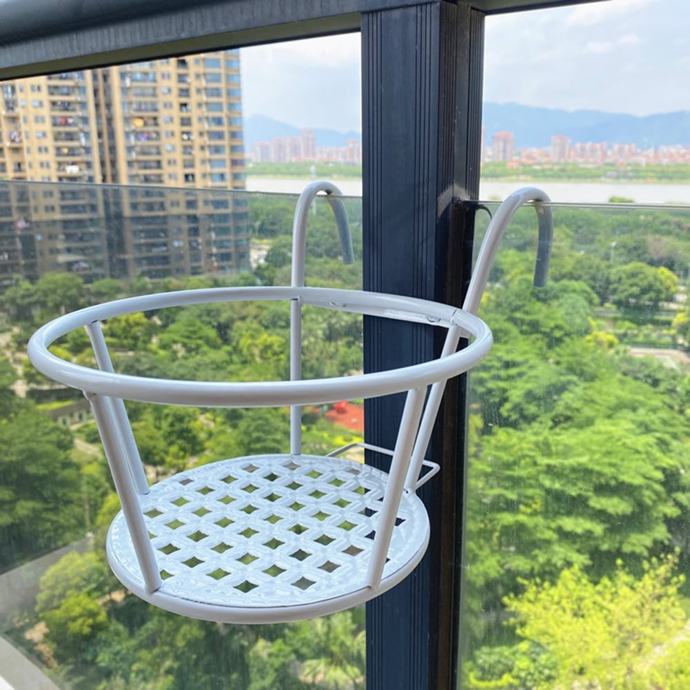 Travelwant Hanging Railing Planter Baskets Iron Art Hanging Baskets Flower Pot Holder Hanger