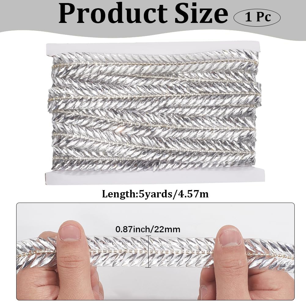 5 Yards Gold Rhinestone Hot Melt Adhesive Trim Bling Chain Strips Roll Sparkle Diamond Applique Ribbon Stickers Tape for Sewing Making Jewelry Wedding Dresses Party Decor DIY Crafts Gold