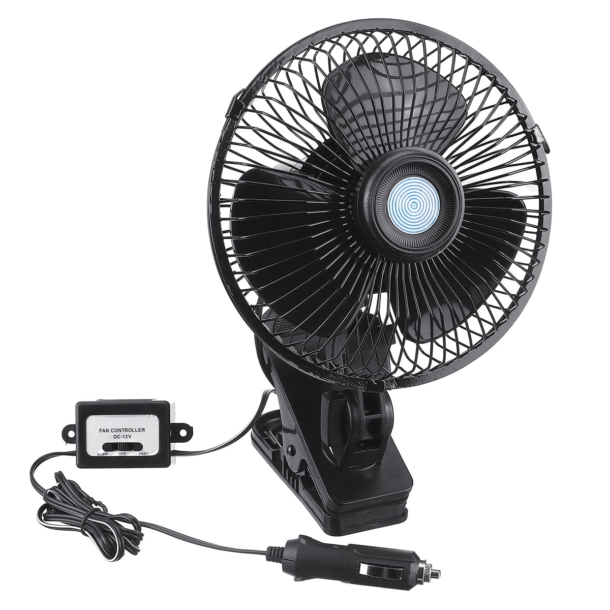 Baikewei 360 Rotating Free Adjustment Dual Head Car Auto Cooling Air Fan Powerful Quiet 3 Speed Rotatable 12V Ventilation Dashboard Electric Car Fans Summer Cooling Air Circulator Low Noise 