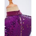 thumbnail image 7 of Zaldita  Kids Girls Sequin Sleeveless Mock Neck Liturgical Worship Praise Dance Overlay Dress Tunic Lyrical Dancewear Purple 14, 7 of 7