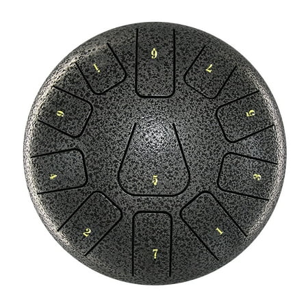 Walmeck 8 Inch Steel Tongue Drum 11 Notes Handpan Drum with Drum Mallet Finger Picks Percussion for Meditation Yoga