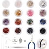 840 pcs 16 Styles Natural Chip Stone Beads Irregular Chakras Gemstones Healing Loose Rocks Bead