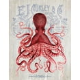 thumbnail image 2 of Fab Funky 26x32 White Modern Wood Framed Museum Art Print Titled - Octopus Prohibition Octopus On White, 2 of 4