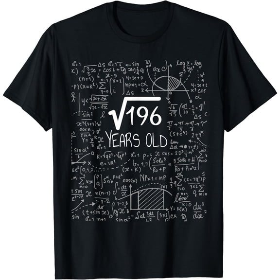 Square Root of 196: 14 Years Old, 14th Birthday Graphic T-Shirt