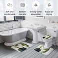 thumbnail image 6 of Abstract Geometric Art Bathroom Rugs Set Watercolor Beige Green Blend Non Slip Absorbent Soft Bath Mats 3 Piece Set with Bathroom Rug, U-Shaped Floor Mat, Toilet Seat Cover Small Size, 6 of 9