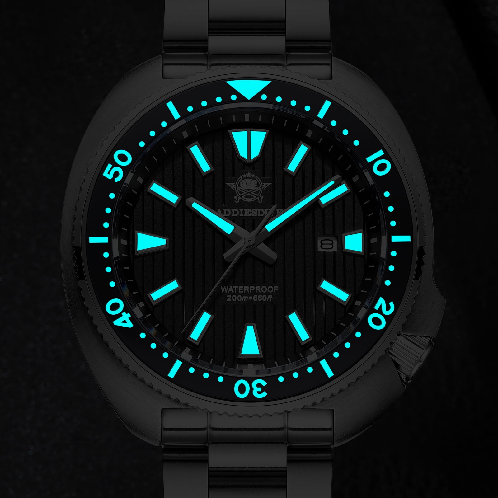 ADDIESDIVE Men’s Diver Watch 200M Waterproof, Japanese Movement Quartz Watch, Sapphire Crystal, Ceramic Bezel & Stainless Steel Watches for Men