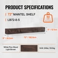 thumbnail image 3 of VEVOR Fireplace Mantel Wood Shelf Floating Rustic Mantel Shelf 72" Light Brown, 3 of 9