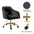 thumbnail image 5 of Velvet Office Desk Chair Rolling Vanity Armchair Swivel Adjustable Adult Bedroom Black, 5 of 11