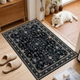 thumbnail image 2 of 2x3 Area Rugs Living Room Rug: Washable Vintage Boho Medallion Rug No Slip Stain Resistant Soft Carpet Indoor Floor Large Carpets for Bedroom Dining Room Farmhouse Nursery Hallway Home Office Black, 2 of 17