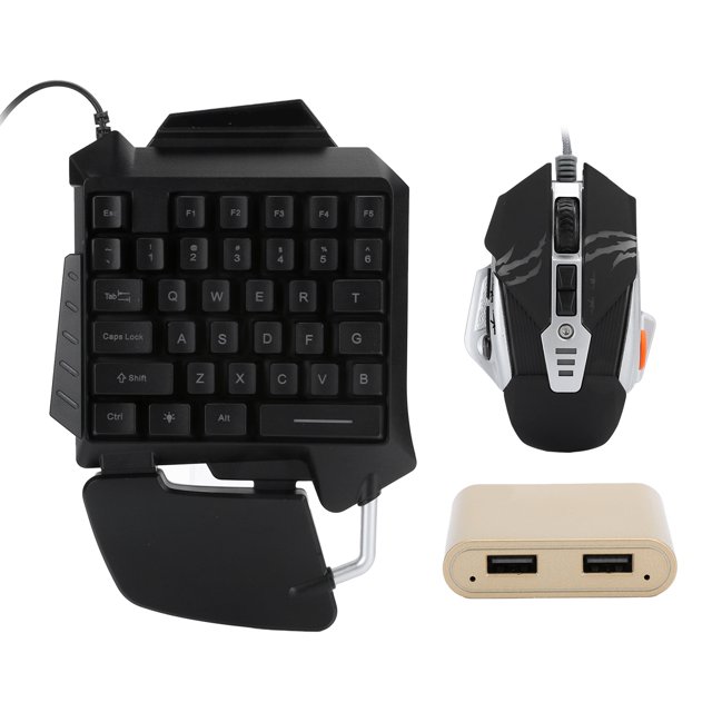Ratón con teclado para gamepad con cable, teclado periférico con cable de 3 piezas, teclado con cable y conversor de ratón, adaptador de teclado y ratón, características líderes en su clase