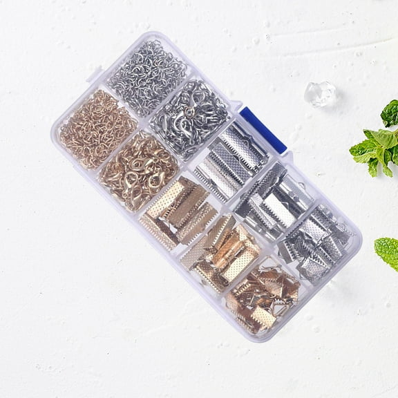 HONITANO 370Pcs Metal Ribbon Clamps for Jewelry Making Necklace Bracelet Ends Accessories