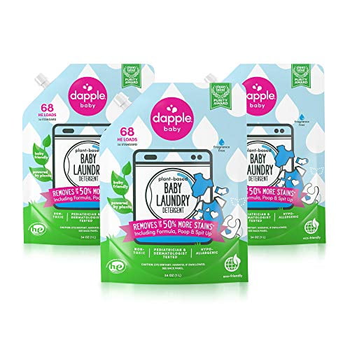 Dapple Laundry Detergent Fragrance Free 34Oz Pack of 3 fragrance free