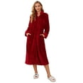 thumbnail image 5 of Richie House Women Fleece Robe Plush Long Zip Front Warm Soft Zippered Bathrobes S-3XL RHW4002-C-M, 5 of 7