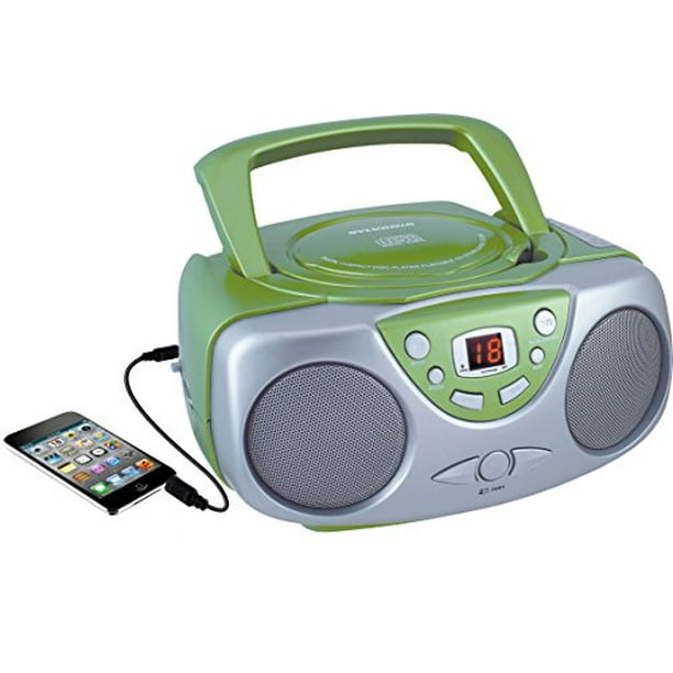 Sylvania Portable CD Player with AM/FM Radio Boombox (Green) Walmart