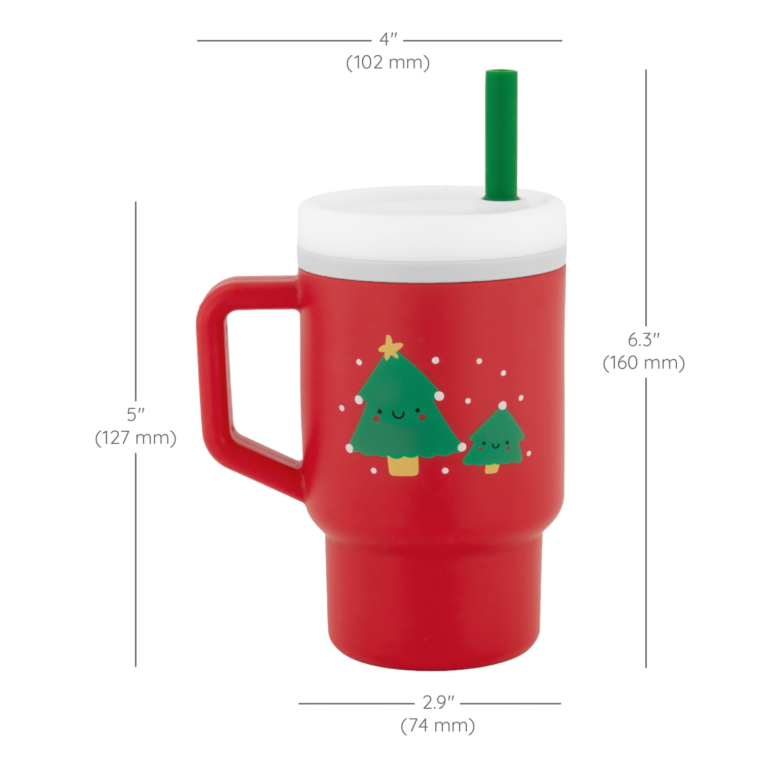 Infantino My 1st Tumbler – Adorable 9oz. Training Cup with Toddler-Friendly Straw and Handle, Christmas Tree