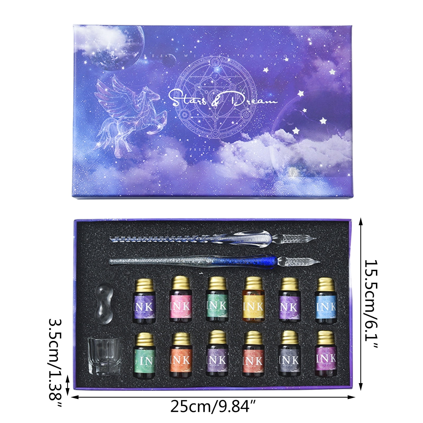 Retro Calligraphy Artist Glass Pens Set for Writing Signatures Decoration Gift