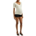 thumbnail image 3 of Oh! Mamma Maternity Full Panel Twill Shorts - Available in Plus Sizes, 3 of 4