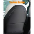 thumbnail image 3 of Leather Seat Back Protector Designed for Tesla Model Y Model 3 Accessories, Wear-Resistant Kick Mats with Organizer Pocket, Set of 2 (Black), 3 of 8