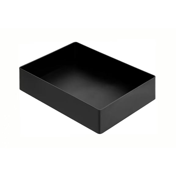 Black Rectangular Plastic Desk Organizer with Storage Trays, Office Accessory Tray & Pen Holder, 9.4 x 6.7 x 2 Inches