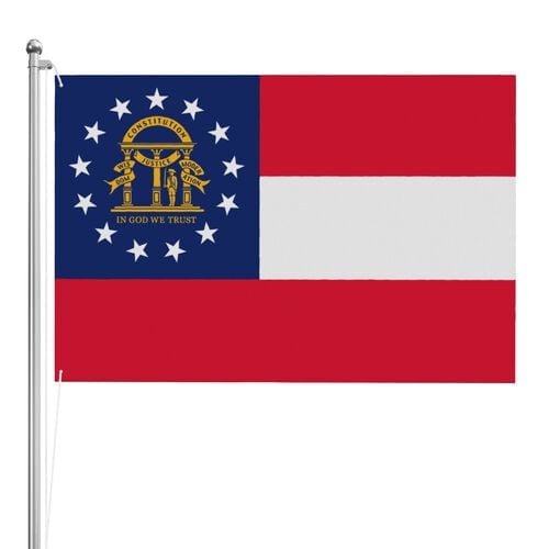 3 Ft x 2 Ft Polyester Georgia State Flag, Double Sided, 2 Brass Grommets