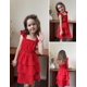 thumbnail image 5 of Vestido Arshiner para niñas con mangas onduladas para verano de 6 a 7 años, rojo, 5 of 9