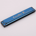thumbnail image 1 of Key of C 24 Hole C Tone Polyphony Color Harmonica with Case for Beginner Students Kids（ Blue）, 1 of 6