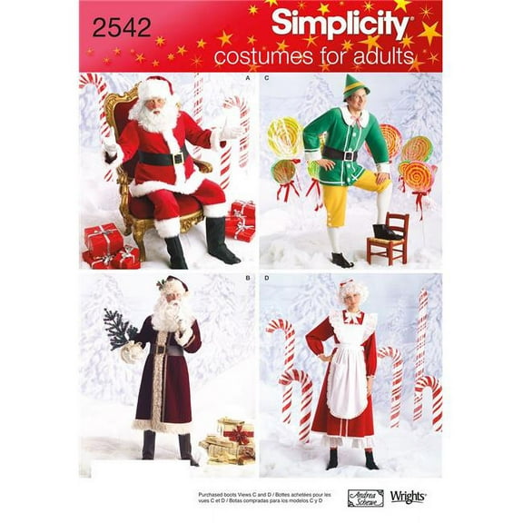 Simplicity Adult's Size L-XL Christmas Costumes Pattern, 1 Each