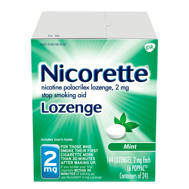 Nicorette Nicotine Lozenges to Stop Smoking, Mint Flavor, 2 Mg, 144