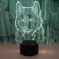 thumbnail image 2 of Lámpara de noche 3D con diseño de lobo, estilo art déco, LED, control remoto, 7/16 colores cambiantes, luz nocturna alimentada por USB, regalo para niños, cumpleaños, Navidad y Halloween., 2 of 5