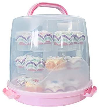 Transporteur à Cupcakes 2 Niveaux - 24 Places, Couvercle Sécurisé | Idéal Fêtes, Mariages, Pique-niques, Rangement Gâteaux - 2