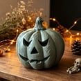 thumbnail image 6 of Resin Pumpkin Ornament with Candle, Fall Halloween Thanksgiving Tabletop Decoration, Holiday Decor for Mantel Shelf Table Centerpiece, 6 of 6