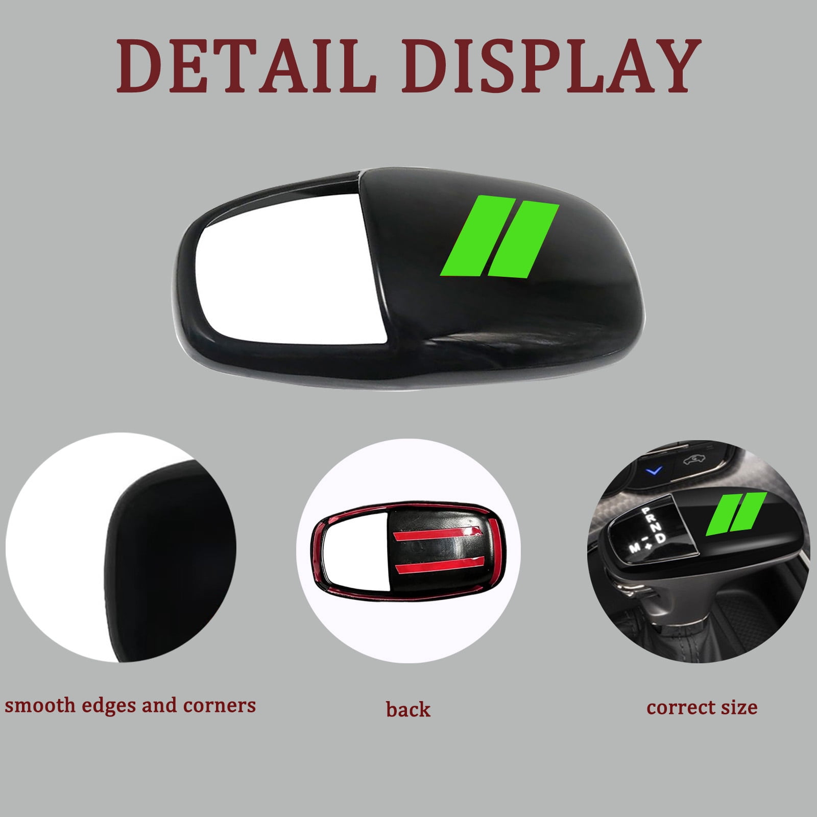 Gear Shift Knob Head Cover Trim For Dodge Challenger Charger Interior Decoration Accessories 2015-2024 / Durango 2016-20243 ABS -Challenger War Horse-Shift knob(all inclusive)-Black green label