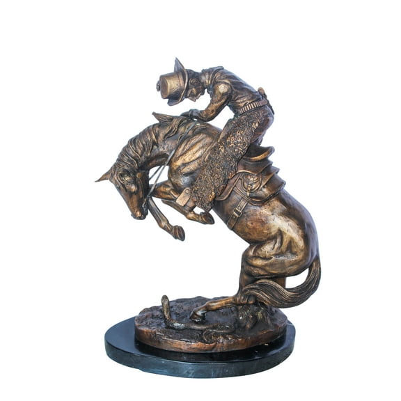 Nifao Rattle Snake Remington Replica Bronze Statue, Western Decor – Home Decor Sculpture, 15"L x 10"W x 22"H