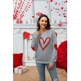 thumbnail image 5 of VILOVE Women Valentine's Day Love Heart Graphic Sweatshirts Crew Neck Long Sleeve Pullover Casual Blouse Tops, 5 of 9