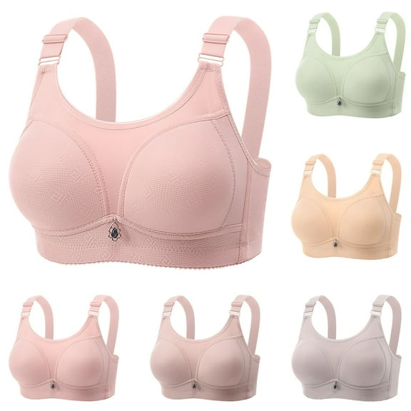 TAGOLD Womens Summer Plus Size Brs,Push Up Casual Bra for Womens,Women's Solid Color No Steel Ring Push Up Breathable Underwear Daily Bra