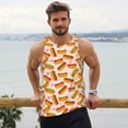 thumbnail image 6 of Lsque Hot Dog In Heart Pattern Mens Tank Tops Muscle Athletic Quick Dry Sleeveless Workout Fitness T Shirts Beach Tank Top, Loose-fit Sleeveless Shirt for Men-3X-Large, 6 of 7