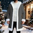 thumbnail image 6 of QATAINLAV Christmas Jacket for Men Warm Lined Winter Fleece Hooded Cardigan Funny Santa Claus Coat, Dark Gray, XXXXL, 6 of 9