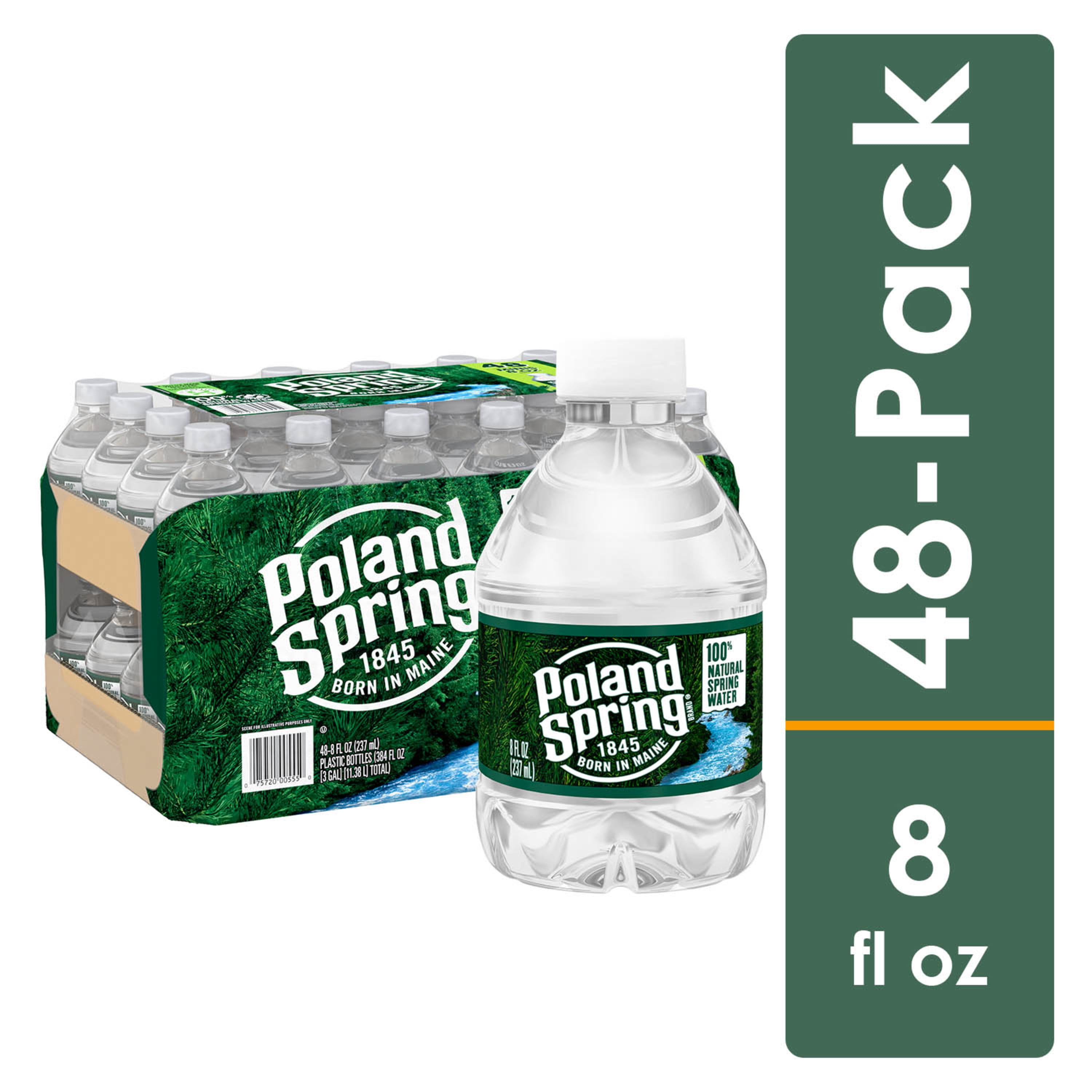POLAND SPRING Brand 100 Natural Spring Water, 8ounce mini plastic