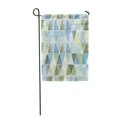 thumbnail image 1 of JSDART Green Geometric Hand Watercolor Triangle Allover Blue Pattern Color Paint Garden Flag Decorative Flag House Banner 12x18 inch, 1 of 1