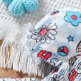 thumbnail image 5 of MIXUE Baby Girls Jumpsuits & Rompers Infant Summer Cartoon Print Square Collar Short Sleeve Bodysuits With Headband Sportwear,Blue,9-12 Months, 5 of 7