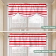 thumbnail image 5 of Red Pink Striped Tie Up Valance Curtains for Windows, Kitchen Curtains Window Treatments, Farmhouse Stripes Simple Art Short Window Shades Valances for Bedroom Bathroom Cafe 42"x12", 5 of 8