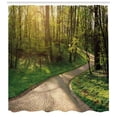 thumbnail image 3 of Ambesonne Outdoor Shower Curtain, Footpath Green Park, 69"Wx75"L, Green Beige Yellow, 3 of 3